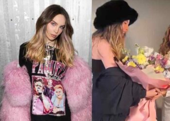 Belinda sorprende a Shakira con flores durante su concierto en México