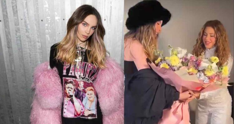 Belinda sorprende a Shakira con flores durante su concierto en México