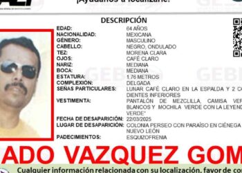 Buscan a Amado Vázquez Gómez tras desaparecer en Ciénega de Flores, Nuevo León