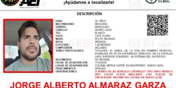 Buscan a hombre que desapareció en su vehículo en Monterrey, Nuevo León