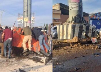 Camión de carga se queda sin frenos y causa accidente en la carretera México-Tuxpan; hay un muerto y 4 heridos
