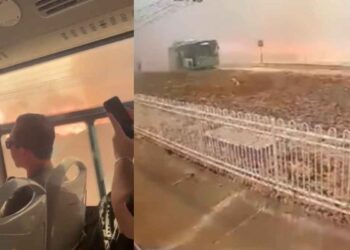 Camión queda atrapado en un incendio en Santa Catarina, Nuevo León: Así vivieron el momento los pasajeros