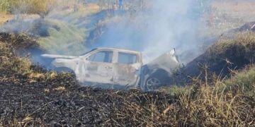Camioneta robada incendia Zapotlanejo