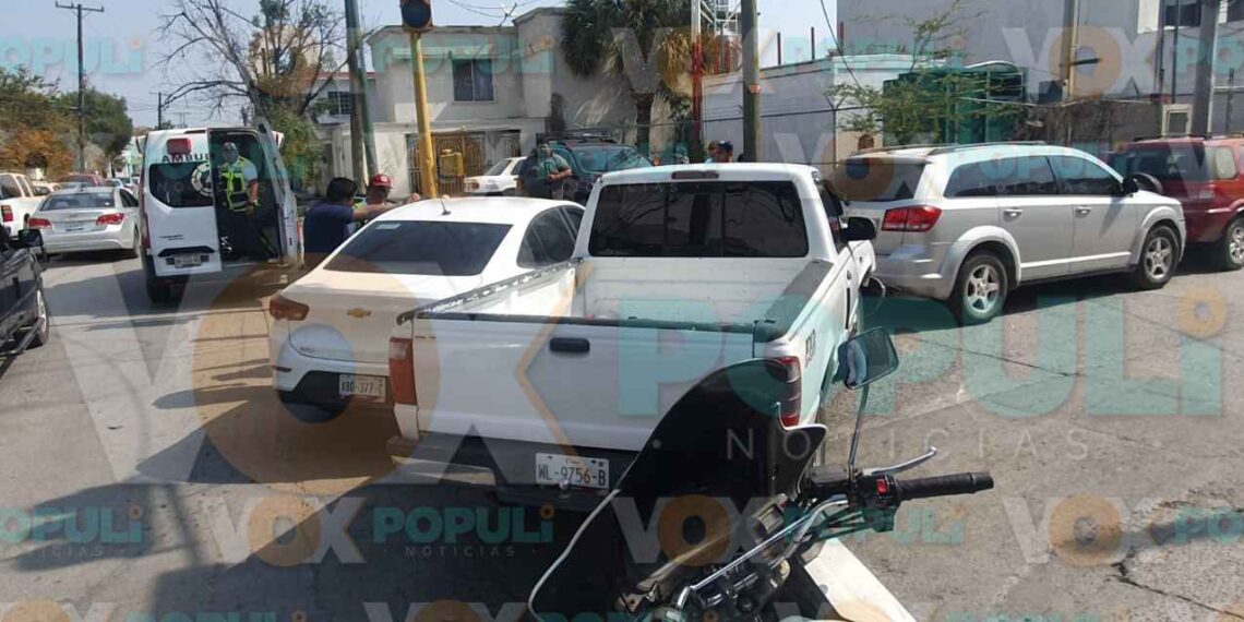 Choque en el centro de Ciudad Victoria deja una mujer lesionada