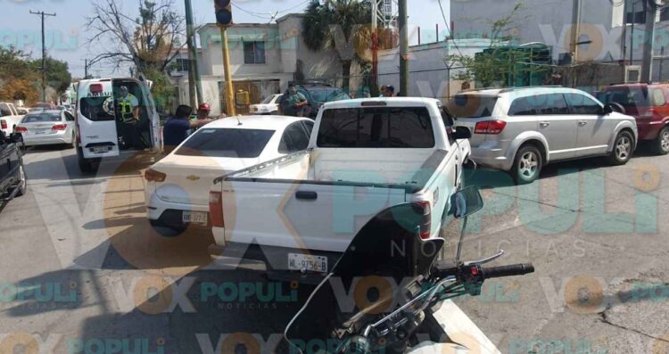 Choque en el centro de Ciudad Victoria deja una mujer lesionada