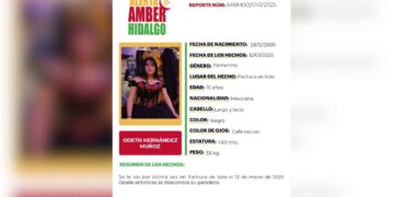 Desaparece Odeth Hernández Muñoz, menor de 15 años, en Pachuca