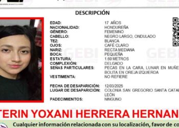 Desaparece jovencita de Honduras en Santa Catarina, Nuevo León
