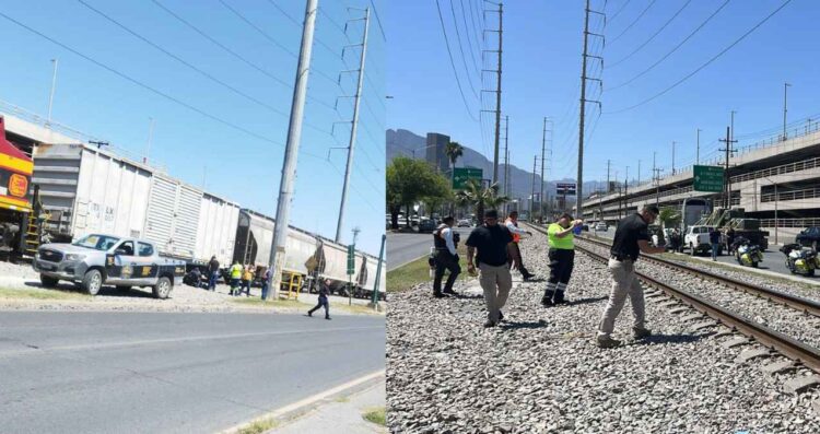 Joven resulta lesionada al ser embestida por el tren en Monterrey