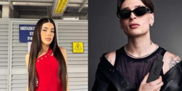Kenia Os ignora preguntas sobre su relación con Peso Pluma en el Aeropuerto de la Ciudad de México