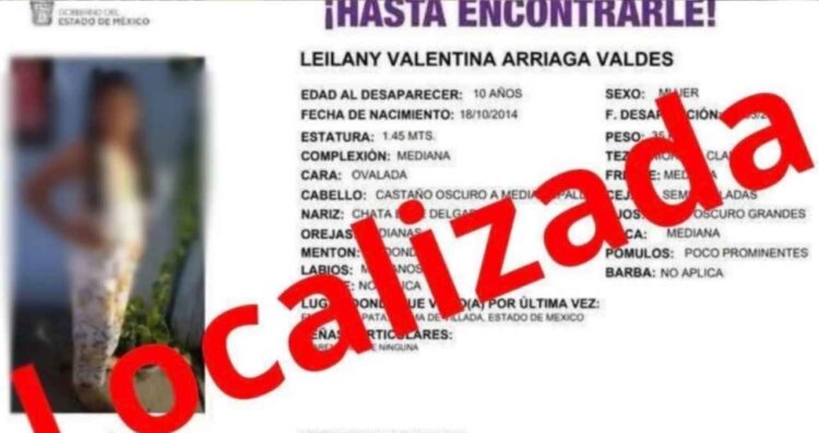 Leilany Valentina, de 10 años, es hallada en Neza luego de horas desaparecida en Lerma