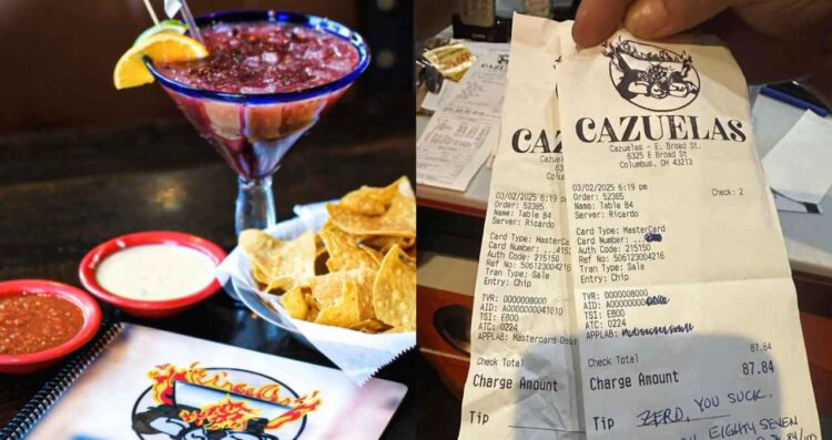 Deja mensaje de odio en lugar de propina a mesero latino en Ohio