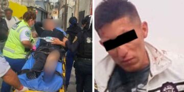Mujer policía enfrenta asaltantes
