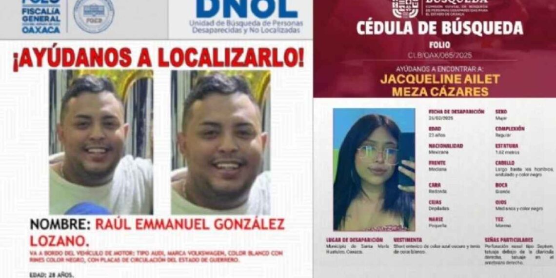 Pareja desaparece tras ser levantada en Zipolite, Oaxaca piden ayuda para localizarlos
