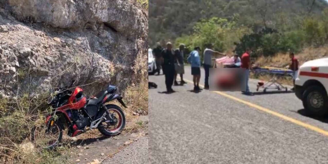 Pareja termina lesionada al caer de su motocicleta en la Carretera Vieja a Tula, Tamaulipas