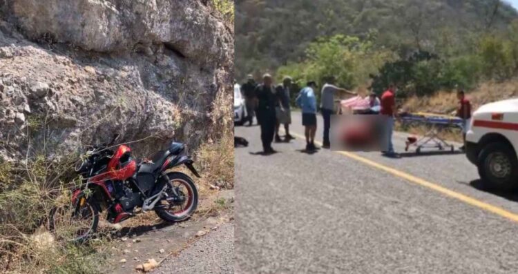 Pareja termina lesionada al caer de su motocicleta en la Carretera Vieja a Tula, Tamaulipas