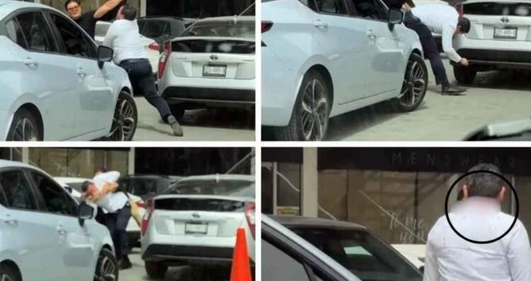 Pelea estacionamiento San Pedro