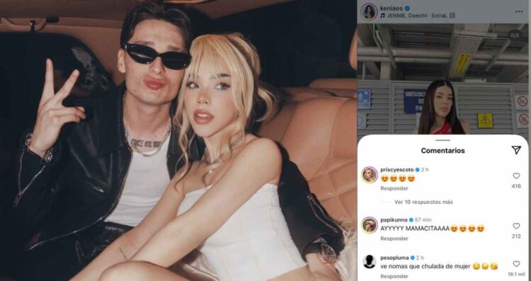 Peso Pluma y Kenia Os confirman su romance con mensajes en redes sociales