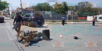 Repartidor sufre accidente en Ciudad Victoria tras choque con camioneta