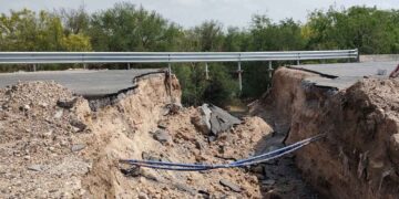 Se desgaja tramo del bordo del río Bravo en Reynosa, Tamaulipas, tras fuertes lluvias