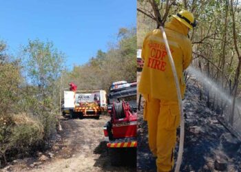 Se registra un incendio en el Cerro del Vipac en Santiago, Nuevo León