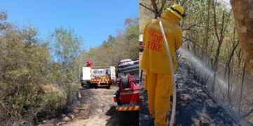 Se registra un incendio en el Cerro del Vipac en Santiago, Nuevo León