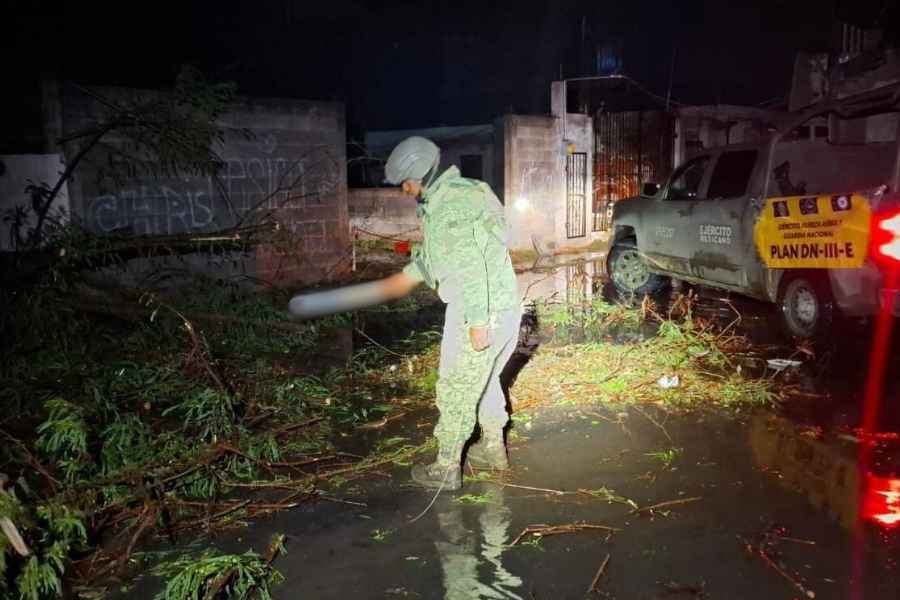 Tormenta atípica causa daños e inundaciones en Miguel Alemán, Tamaulipas