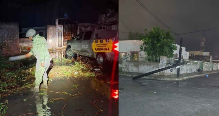 Tormenta atípica causa daños e inundaciones en Miguel Alemán, Tamaulipas