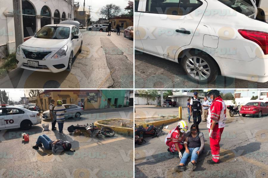 choque de carro y motocicleta