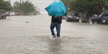 calles inundadas en Matamoros