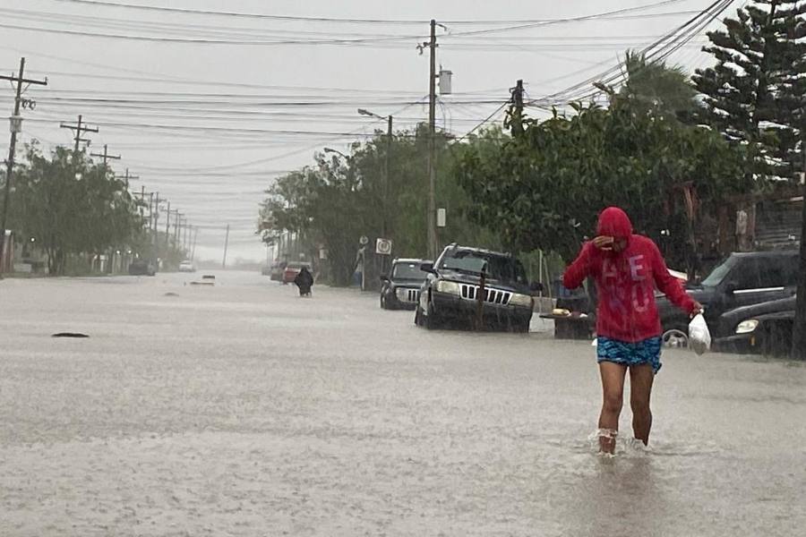 calles inundadas en Matamoros