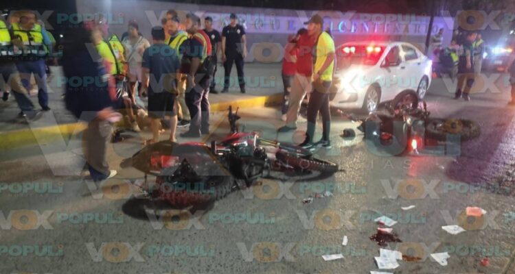 choque de motocicletas en Ciudad Madero