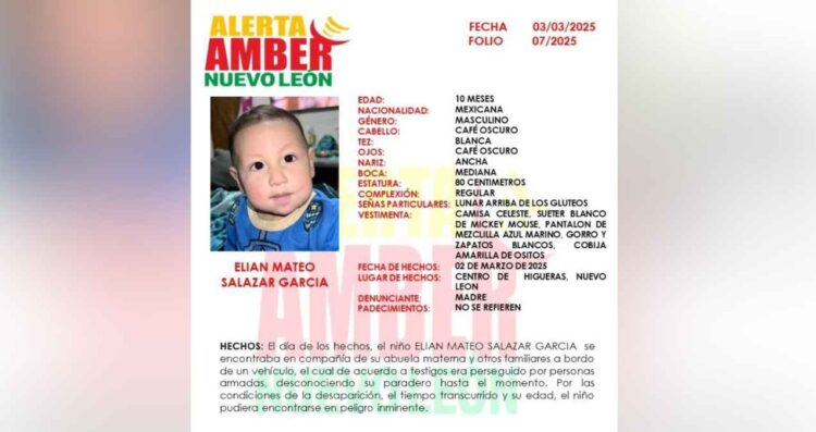 desaparición bebé Nuevo León