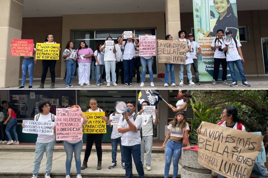 marcha en el campus sur de la UAT