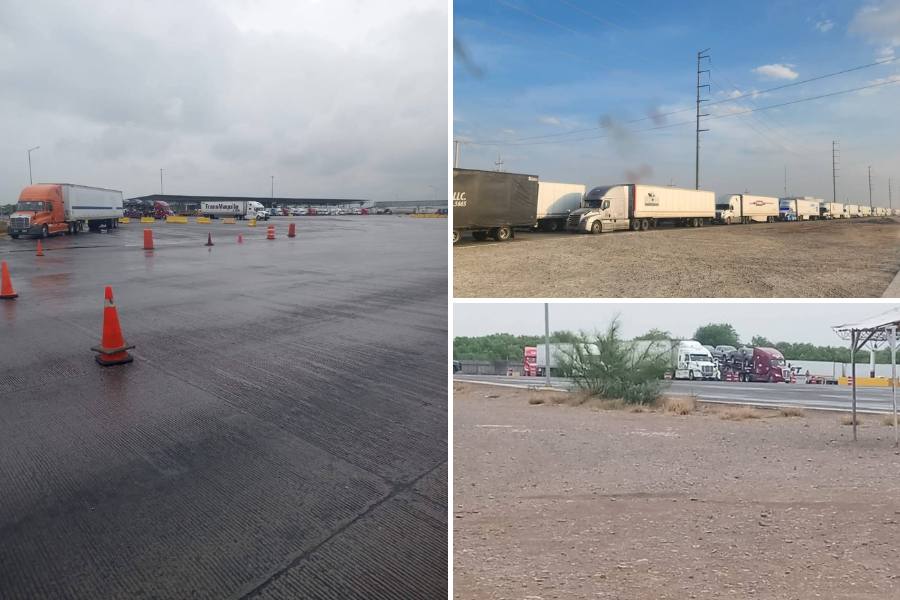 operadores de tráileres en aduana de Nuevo Laredo