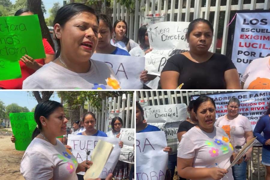 protesta en telesecundaria en güémez