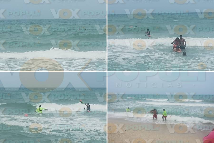 rescate de jóvenes en playa Miramar