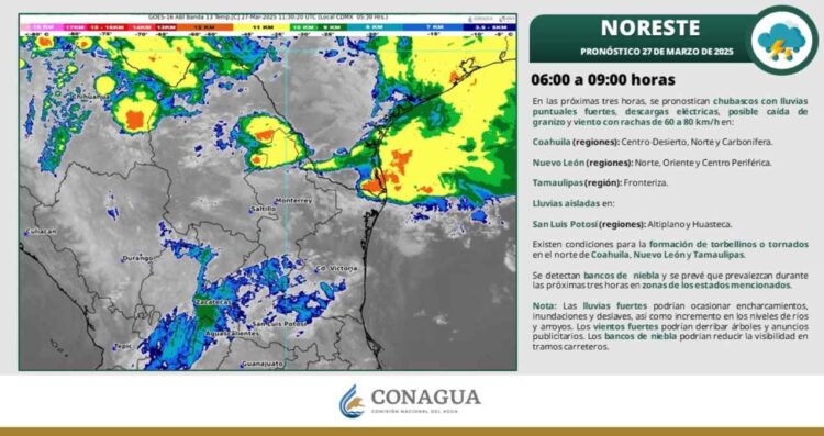 ¿Cómo afectarán los canales de baja presión en Tamaulipas este jueves 27 de marzo?