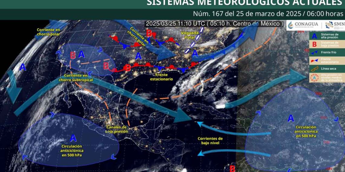 ¿Cuáles regiones tendrán lluvias y chubascos debido a canales de baja presión, según el SMN?
