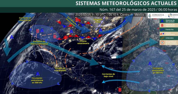 ¿Cuáles regiones tendrán lluvias y chubascos debido a canales de baja presión, según el SMN?