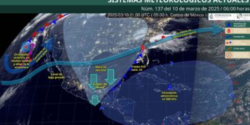 ¿Cuáles serán los estados que tendrán lluvias puntuales fuertes por el Frente Frío 33 este lunes?