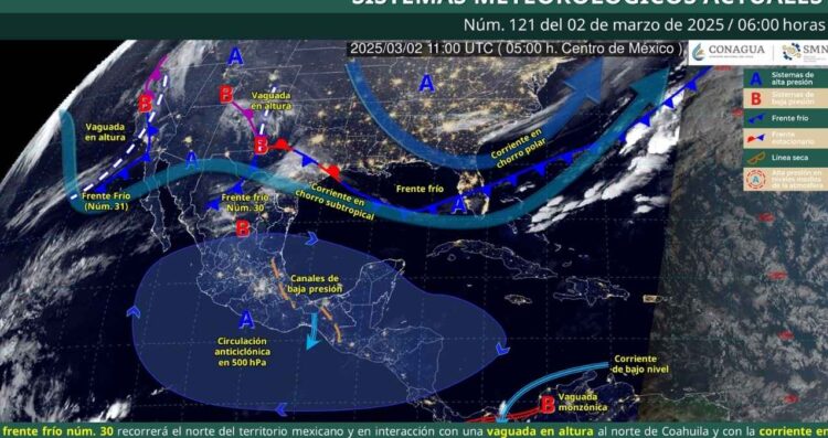 ¿Qué estados serán afectados por los vientos fuertes y las lluvias del frente frío 30