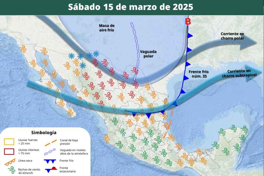 ¿Qué regiones tendrán temperaturas bajas por el Frente frío 35 este sábado 15 de marzo?