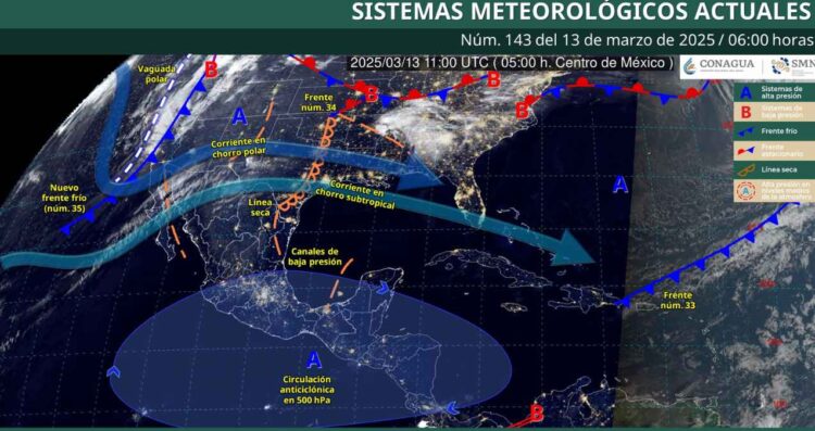 ¿Traerá bajas temperaturas y lluvias el frente frío No. 34 a México?