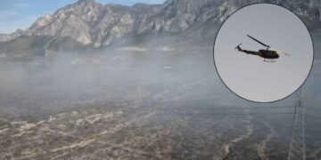 Autoridades reanudan labores para combatir el incendio forestal en La Candelaria de García, Nuevo León