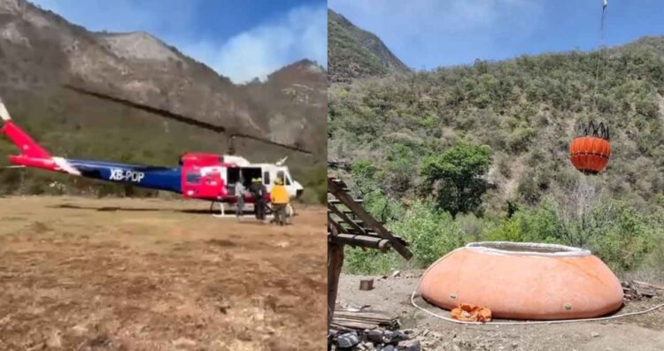 Brigadistas logran controlar el 70% del incendio forestal en Aramberri, Nuevo León