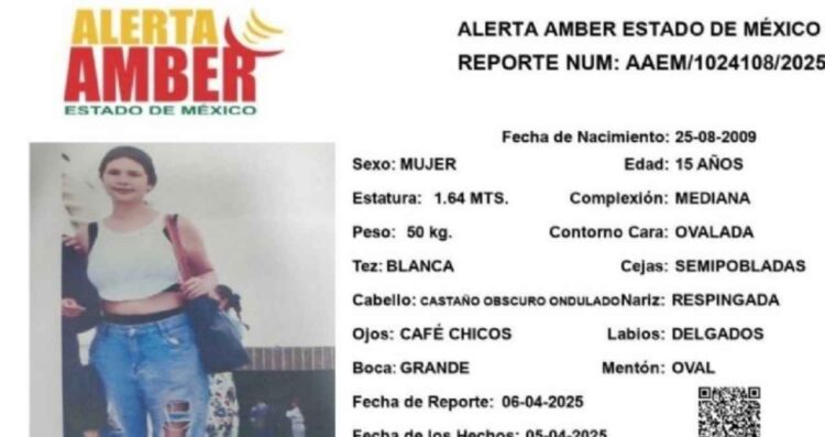 Buscan a Brenda Geraldine, adolescente desaparecida en Coacalco desde el 5 de abril