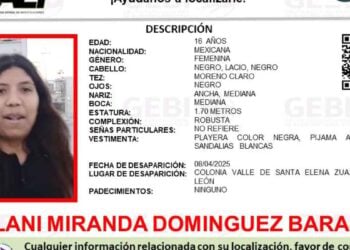 Buscan a Melani Miranda Domínguez Barajas desaparecida en Zuazua, Nuevo León