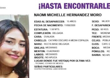 Buscan a Naomi Michelle, joven de 15 años desaparecida en Tecámac, Edomex
