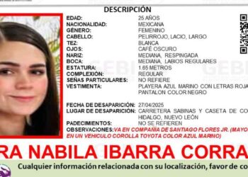 Buscan a joven, quien desapareció en Sabinas Hidalgo, Nuevo León; piden apoyo para localizarla