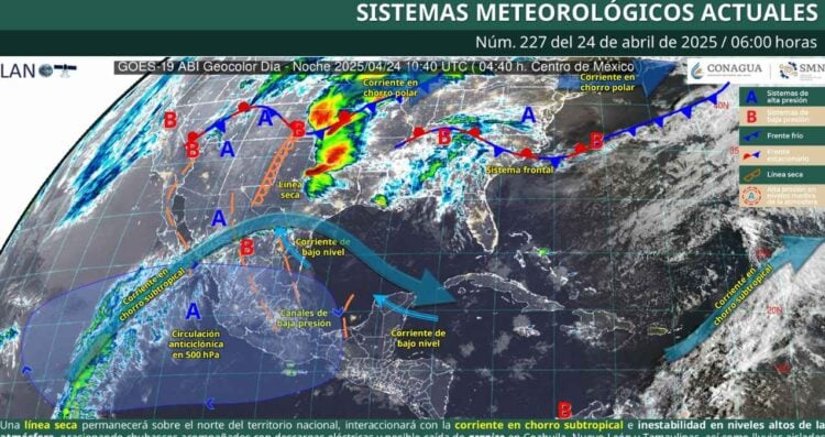 Clima 24 de abril: ¿Cómo afectará la corriente en chorro subtropical en México?